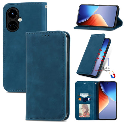 Retro Skin Feel Magnetic Leather Phone Case, For Tecno Camon 19, For Tecno Spark 8C