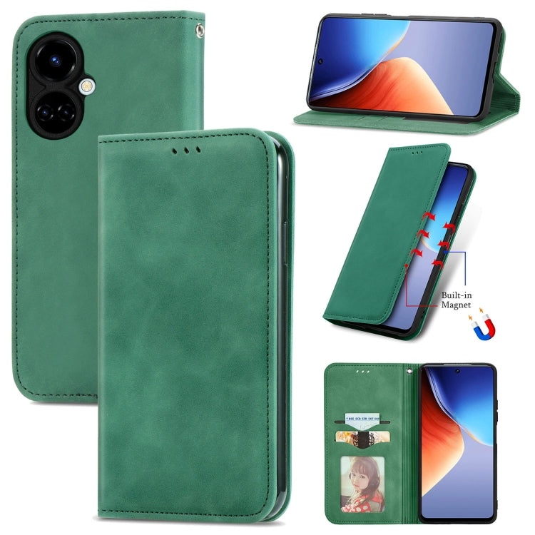 Retro Skin Feel Magnetic Leather Phone Case, For Tecno Camon 19, For Tecno Spark 8C
