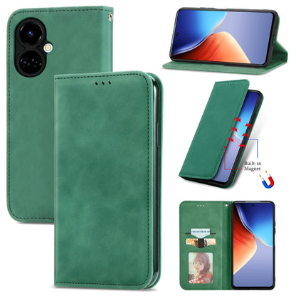Retro Skin Feel Magnetic Leather Phone Case, For Tecno Camon 19, For Tecno Spark 8C