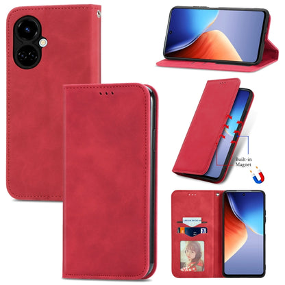 Retro Skin Feel Magnetic Leather Phone Case, For Tecno Camon 19, For Tecno Spark 8C