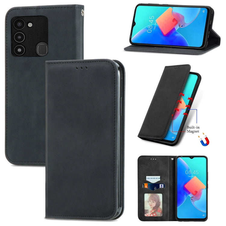 Retro Skin Feel Magnetic Leather Phone Case, For Tecno Camon 19, For Tecno Spark 8C