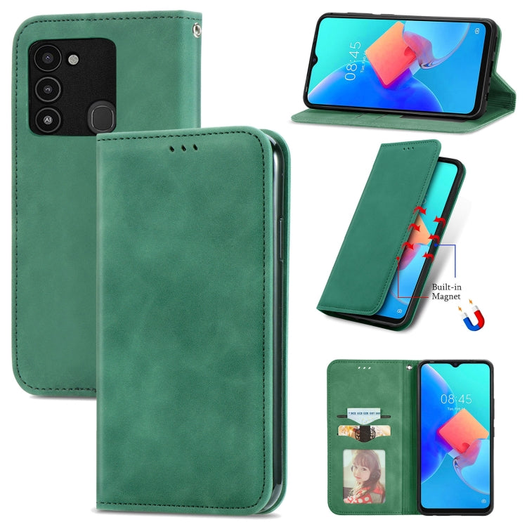 Retro Skin Feel Magnetic Leather Phone Case, For Tecno Camon 19, For Tecno Spark 8C