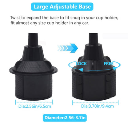 X033 360 Degree Car Phone Mount Adjustable Gooseneck Cup Holder, X033