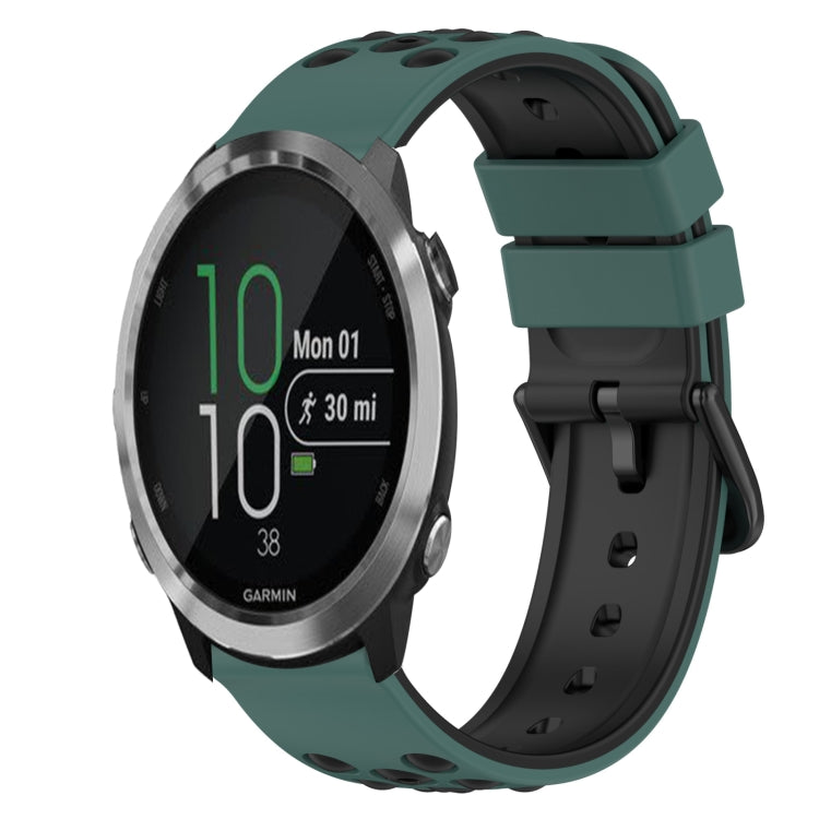 22mm Two-Color Silicone Watch Band, For Garmin Forerunner 645 Music