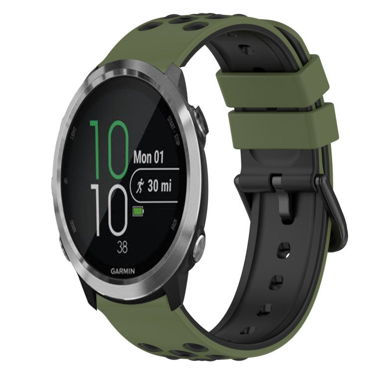 22mm Two-Color Silicone Watch Band, For Garmin Forerunner 645 Music