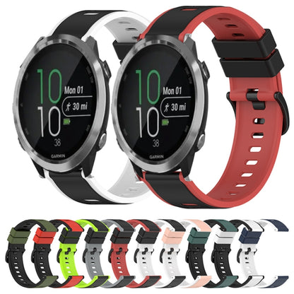 22mm Two-Color Silicone Watch Band, For Garmin Forerunner 645 Music