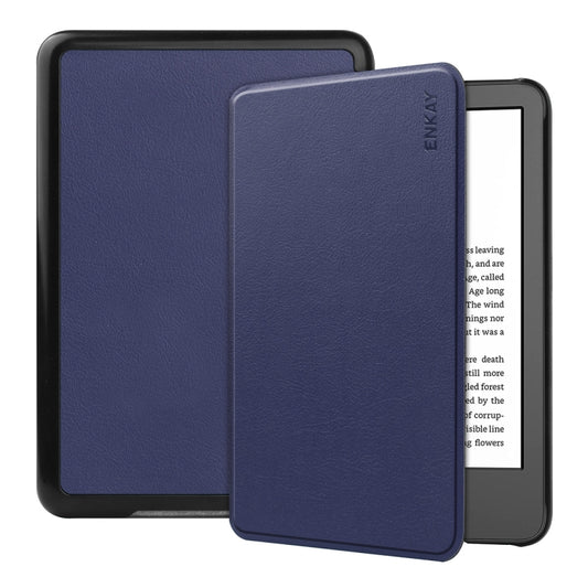 Pour étui intelligent en cuir ENKAY Custer Texture pour Amazon Kindle 2022 Gen11