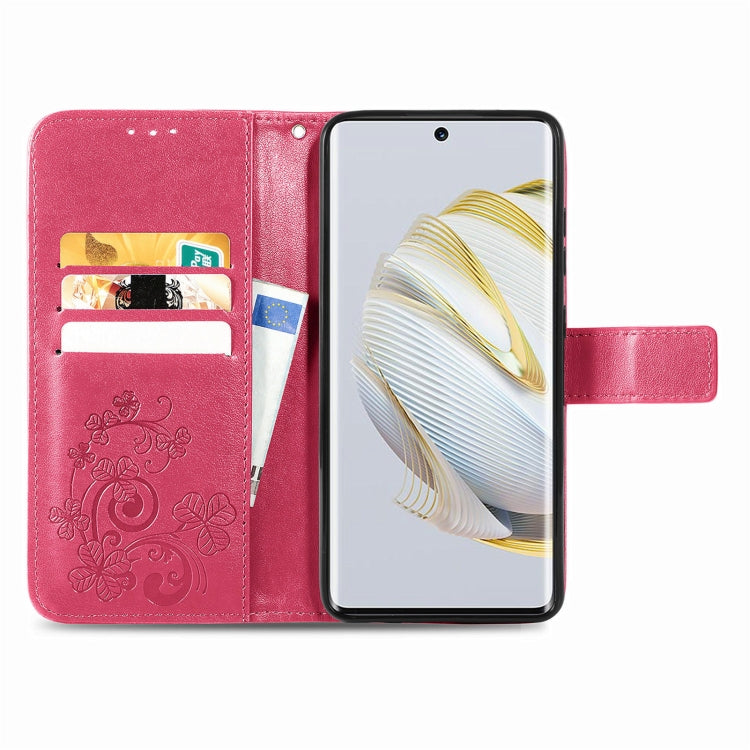 Four-leaf Clasp Embossed Buckle Leather Phone Case, For Huawei Nova 10, For Google Pixel 7, For Nokia X100 5G, For OnePlus 10T, For T-Mobile REVVL 6 5G, For T-Mobile Revvl 6 Pro 5G