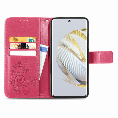 Four-leaf Clasp Embossed Buckle Leather Phone Case, For Huawei Nova 10, For Google Pixel 7, For Nokia X100 5G, For OnePlus 10T, For T-Mobile REVVL 6 5G, For T-Mobile Revvl 6 Pro 5G