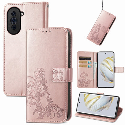 Four-leaf Clasp Embossed Buckle Leather Phone Case, For Huawei Nova 10, For Google Pixel 7, For Nokia X100 5G, For OnePlus 10T, For T-Mobile REVVL 6 5G, For T-Mobile Revvl 6 Pro 5G