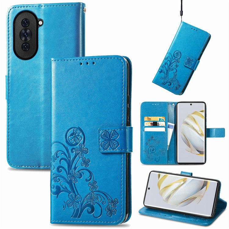 Four-leaf Clasp Embossed Buckle Leather Phone Case, For Huawei Nova 10, For Google Pixel 7, For Nokia X100 5G, For OnePlus 10T, For T-Mobile REVVL 6 5G, For T-Mobile Revvl 6 Pro 5G