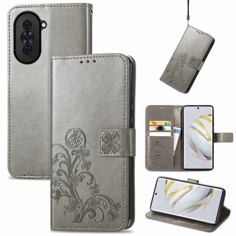 Four-leaf Clasp Embossed Buckle Leather Phone Case, For Huawei Nova 10, For Google Pixel 7, For Nokia X100 5G, For OnePlus 10T, For T-Mobile REVVL 6 5G, For T-Mobile Revvl 6 Pro 5G