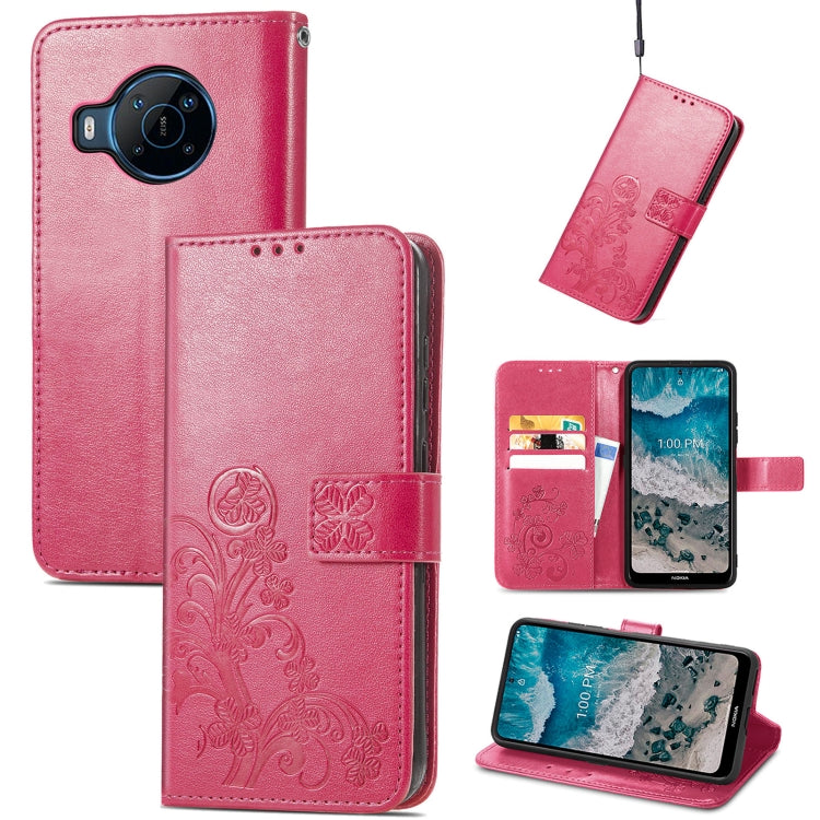 Four-leaf Clasp Embossed Buckle Leather Phone Case, For Huawei Nova 10, For Google Pixel 7, For Nokia X100 5G, For OnePlus 10T, For T-Mobile REVVL 6 5G, For T-Mobile Revvl 6 Pro 5G
