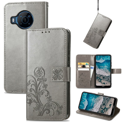 Four-leaf Clasp Embossed Buckle Leather Phone Case, For Huawei Nova 10, For Google Pixel 7, For Nokia X100 5G, For OnePlus 10T, For T-Mobile REVVL 6 5G, For T-Mobile Revvl 6 Pro 5G