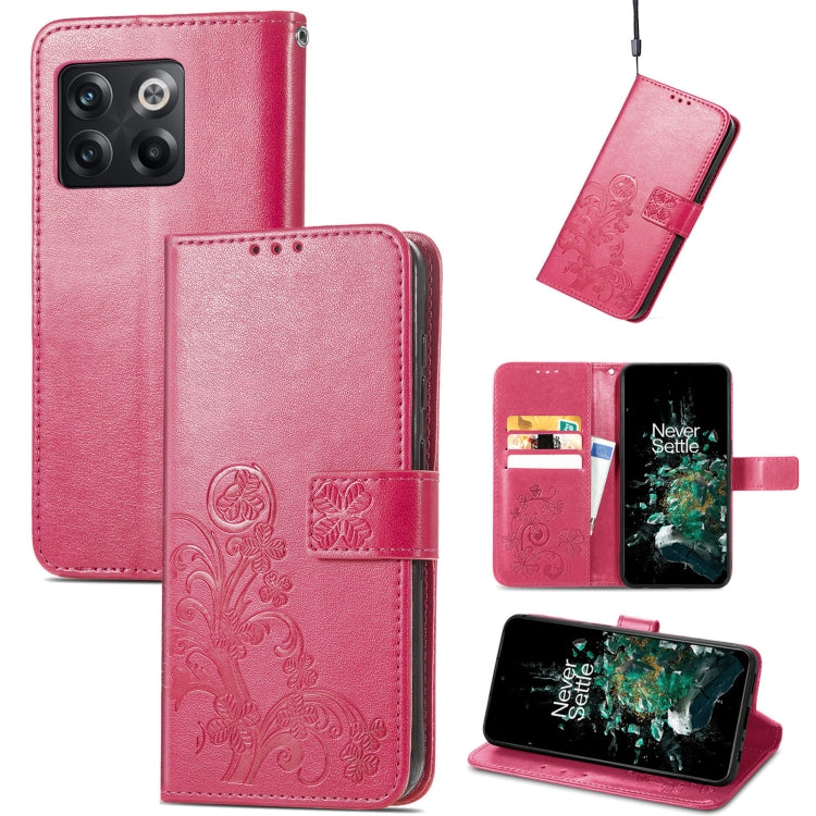 Four-leaf Clasp Embossed Buckle Leather Phone Case, For Huawei Nova 10, For Google Pixel 7, For Nokia X100 5G, For OnePlus 10T, For T-Mobile REVVL 6 5G, For T-Mobile Revvl 6 Pro 5G