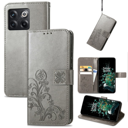 Four-leaf Clasp Embossed Buckle Leather Phone Case, For Huawei Nova 10, For Google Pixel 7, For Nokia X100 5G, For OnePlus 10T, For T-Mobile REVVL 6 5G, For T-Mobile Revvl 6 Pro 5G