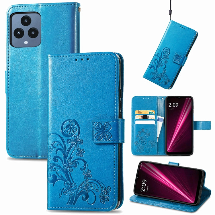 Four-leaf Clasp Embossed Buckle Leather Phone Case, For Huawei Nova 10, For Google Pixel 7, For Nokia X100 5G, For OnePlus 10T, For T-Mobile REVVL 6 5G, For T-Mobile Revvl 6 Pro 5G