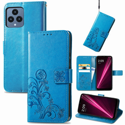 Four-leaf Clasp Embossed Buckle Leather Phone Case, For Huawei Nova 10, For Google Pixel 7, For Nokia X100 5G, For OnePlus 10T, For T-Mobile REVVL 6 5G, For T-Mobile Revvl 6 Pro 5G