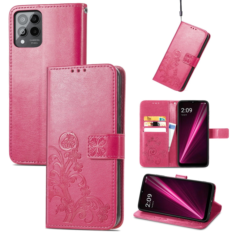 Four-leaf Clasp Embossed Buckle Leather Phone Case, For Huawei Nova 10, For Google Pixel 7, For Nokia X100 5G, For OnePlus 10T, For T-Mobile REVVL 6 5G, For T-Mobile Revvl 6 Pro 5G
