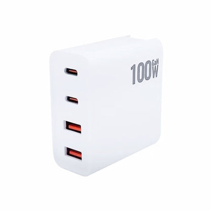 Chargeur multiprise GaN 100W double USB + double USB-C/Type-C avec câble de données Type-C vers Type-C de 2m, prise US, prise US/EU, prise US/UK, prise US/AU, prise US/EU/UK, prise US/EU/UK/AU