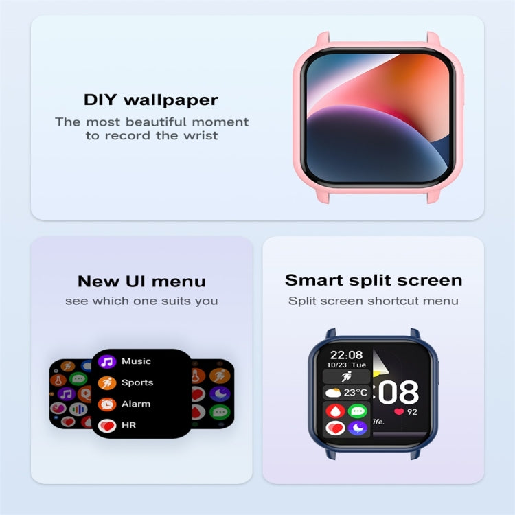 ZW32 1.85 inch Color Screen Smart Watch,Support Heart Rate Monitoring/Blood Pressure Monitoring
