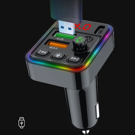 Chargeur rapide de téléphone portable USB+Type-C QC3.0 PD25W PDF19 Adaptateur Bluetooth de voiture, PDF19