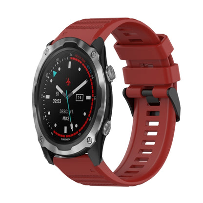 26mm Horizontal Texture Silicone Watch Band with Removal Tool, For Garmin Descent MK 2, For Garmin Descent MK 2i