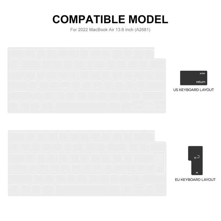 For MacBook Air 13.6 2022/2024 A2681 (M2) / A3113 (M3) ENKAY Hat-Prince 3 in 1 Protective Bracket  Case Cover Hard Shell with TPU Keyboard Film / Anti-dust Plugs, For MacBook Air 13.6 2022/2024 A2681 (M2) / A3113 (M3)                                   ...