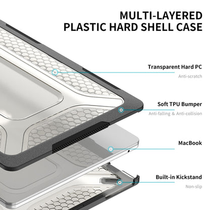 For MacBook Air 13.6 2022/2024 A2681 (M2) / A3113 (M3) ENKAY Hat-Prince 3 in 1 Protective Bracket  Case Cover Hard Shell with TPU Keyboard Film / Anti-dust Plugs, For MacBook Air 13.6 2022/2024 A2681 (M2) / A3113 (M3)                                   ...