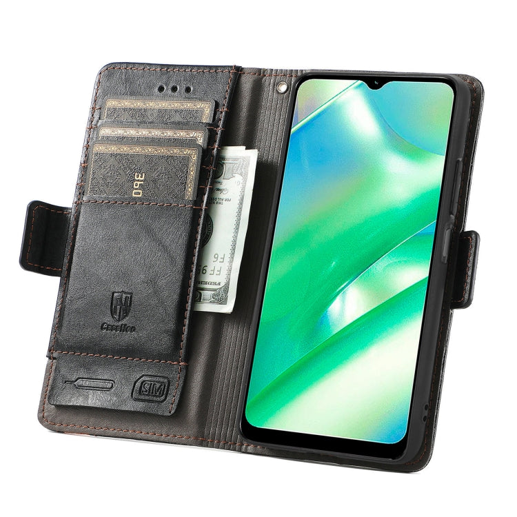 For Realme C33 CaseNeo Splicing Dual Magnetic Buckle Leather Phone Case, For Realme C33