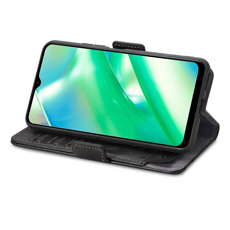 For Realme C33 CaseNeo Splicing Dual Magnetic Buckle Leather Phone Case, For Realme C33