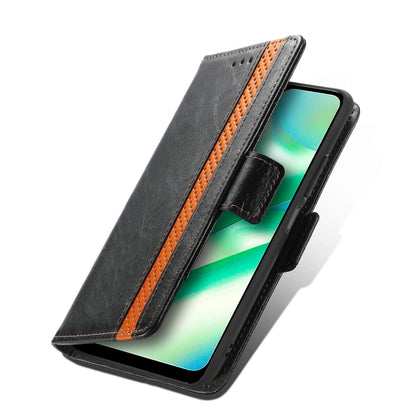 For Realme C33 CaseNeo Splicing Dual Magnetic Buckle Leather Phone Case, For Realme C33