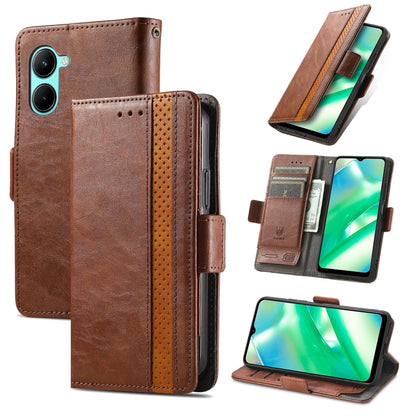 For Realme C33 CaseNeo Splicing Dual Magnetic Buckle Leather Phone Case, For Realme C33