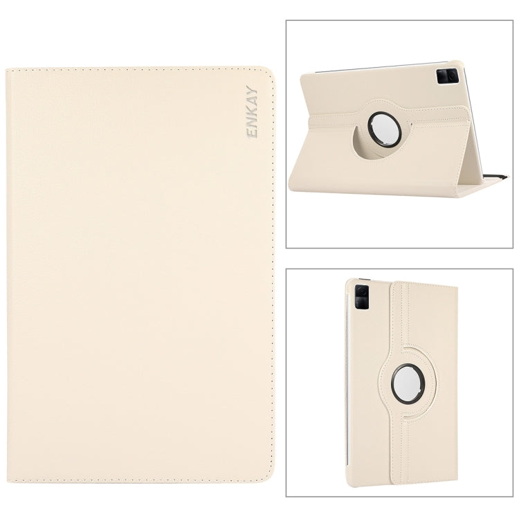 For Xiaomi Redmi Pad 10.61 ENKAY Hat-Prince 360 Degree Rotation Litchi Leather Smart Case, For Xiaomi Redmi Pad 10.61