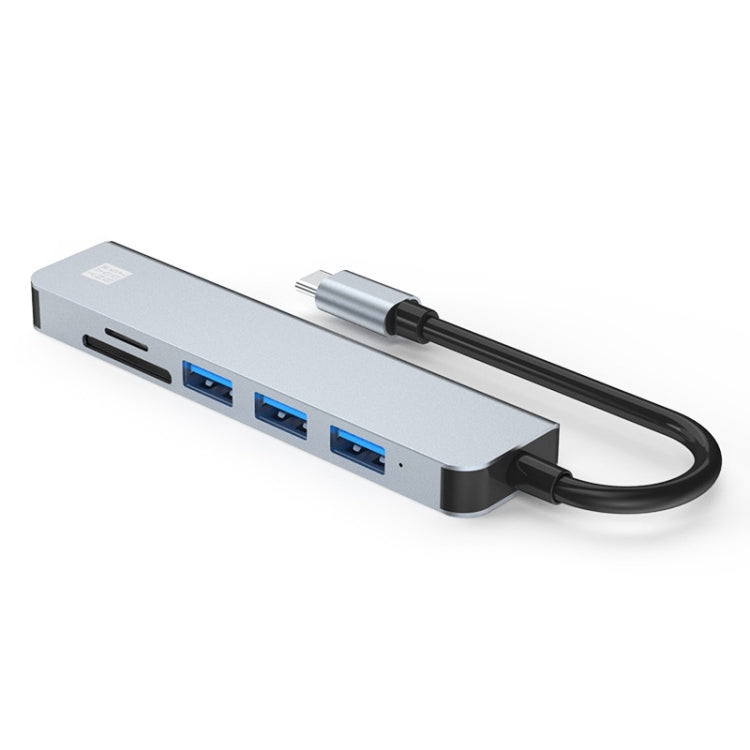 JUNSUNMAY 6 in 1 Type-C to 4K HDMI Docking Station Adapter USB-C Hub SD/TF Card Reader, JSM-HUB004