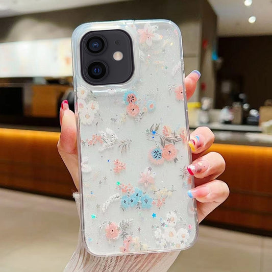 Fresh Small Floral Epoxy TPU Phone Case, For iPhone 12, For iPhone 12 Pro Max, For iPhone 12 Pro, For iPhone 11 Pro Max, For iPhone 11, For iPhone 11 Pro, For iPhone XR, For iPhone XS Max, For iPhone 7 Plus / 8 Plus, For iPhone X / XS