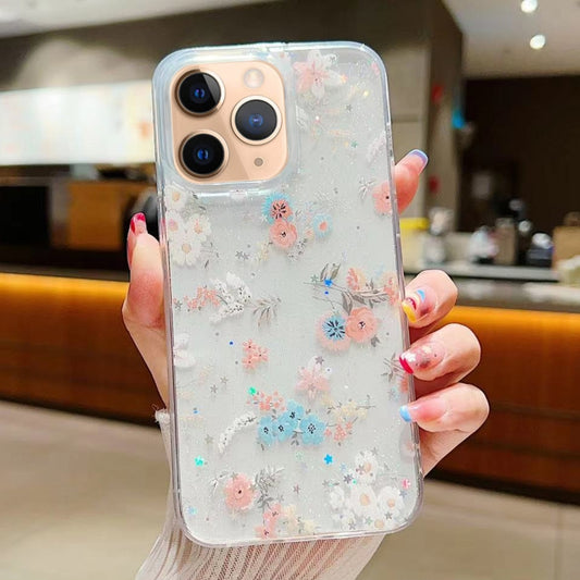 Fresh Small Floral Epoxy TPU Phone Case, For iPhone 11 Pro Max, For iPhone 11, For iPhone 11 Pro, For iPhone XR, For iPhone XS Max, For iPhone 7 Plus / 8 Plus, For iPhone X / XS