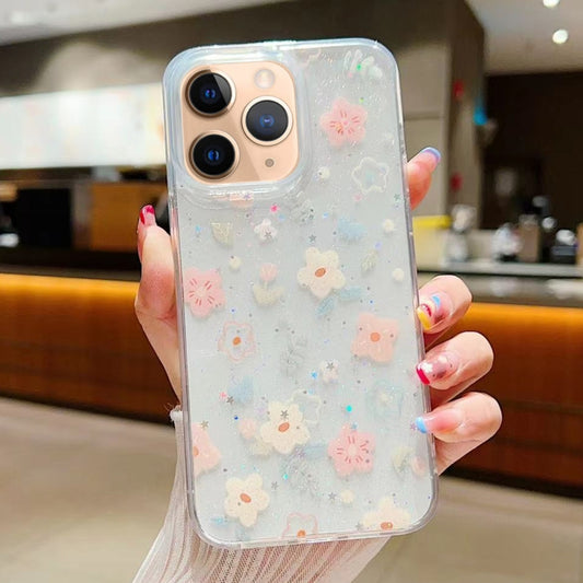 Fresh Small Floral Epoxy TPU Phone Case, For iPhone 11 Pro Max, For iPhone 11, For iPhone 11 Pro, For iPhone XR, For iPhone XS Max, For iPhone 7 Plus / 8 Plus, For iPhone X / XS