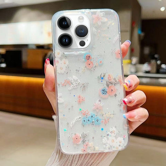 Fresh Small Floral Epoxy TPU Phone Case, For iPhone 16 Pro Max, For iPhone 16 Pro, For iPhone 16 Plus, For iPhone 16, For iPhone 15 Pro Max, For iPhone 15 Pro, For iPhone 15 Plus, For iPhone 15, For iPhone 14 Plus, For iPhone 14, For iPhone 14 Pro