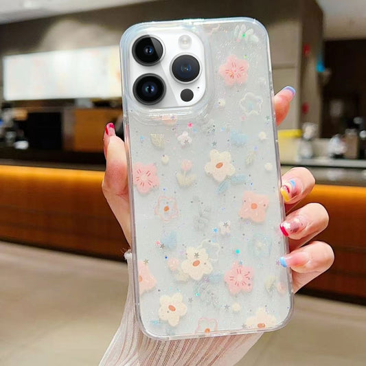 Fresh Small Floral Epoxy TPU Phone Case, For iPhone 16 Pro Max, For iPhone 16 Pro, For iPhone 16 Plus, For iPhone 16, For iPhone 15 Pro Max, For iPhone 15 Pro, For iPhone 15 Plus, For iPhone 15, For iPhone 14 Plus, For iPhone 14, For iPhone 14 Pro     ...