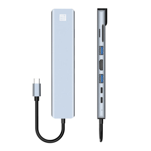 JUNSUNMAY Station d'accueil USB-C 8 en 1 vers HDMI 4K / Ethernet, adaptateur de charge rapide PD, lecteur de carte SD/TF, JSM-HUB008