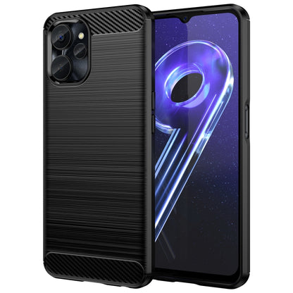 For Realme 10 5G Brushed Texture Carbon Fiber TPU Phone Case, For Realme 10 5G