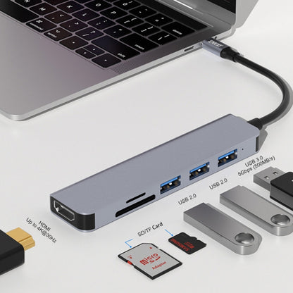 ENKAY Hat-Prince 6 in 1 Type-C to 4K HDMI Docking Station Adapter USB-C Hub SD/TF Card Reader, 6 in 1 Type-C to 4K HDMI