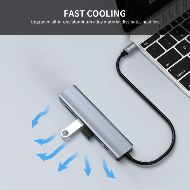 ENKAY Hat-Prince 7 in 1 Type-C to 4K HDMI Docking Station Adapter PD Quick Charge Hub SD/TF Card Reader, 7 in 1 Type-C to 4K HDMI
