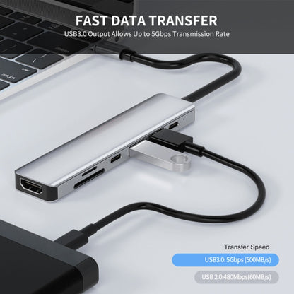 ENKAY Hat-Prince 7 in 1 Type-C to 4K HDMI Docking Station Adapter PD Quick Charge Hub, Type-C to 4K HDMI