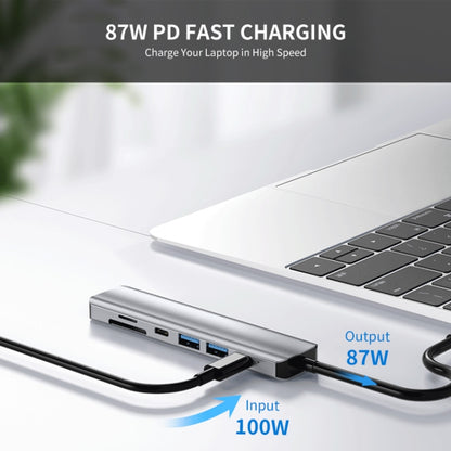 ENKAY Hat-Prince 7 in 1 Type-C to 4K HDMI Docking Station Adapter PD Quick Charge Hub, Type-C to 4K HDMI