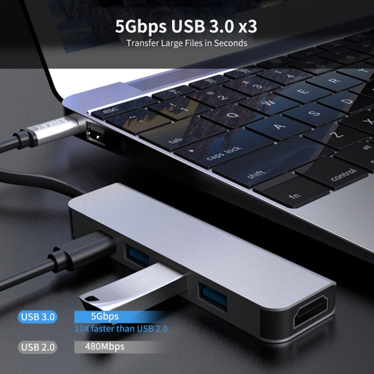 ENKAY Hat-Prince 5 in 1 Type-C Hub 4K HDMI Converter Docking Station USB 3.0 Adapter, USB3.0+HDMI
