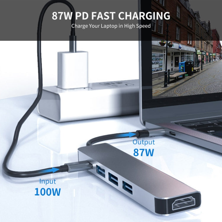 ENKAY Hat-Prince 5 in 1 Type-C Hub 4K HDMI Converter Docking Station USB 3.0 Adapter, USB3.0+HDMI