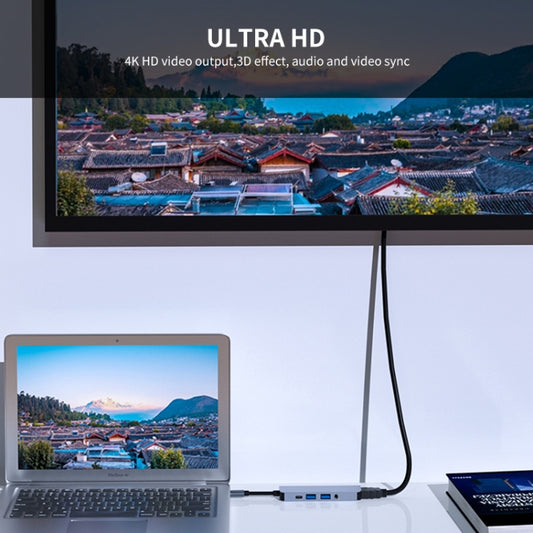 ENKAY Hat-Prince Hub Type-C 5 en 1 Station d'accueil avec convertisseur HDMI 4K Adaptateur Jack Audio 3,5 mm, 3,5 mm+HDMI
