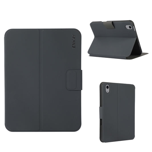 Pour iPad 10e génération 10.9 2022 ENKAY TPU Housse Arrière Étui Smart Leather pour Tablette avec Emplacement et Support pour Stylet